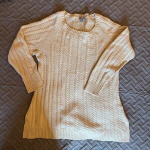 J. Jill Off-White Cable Knit Sweater